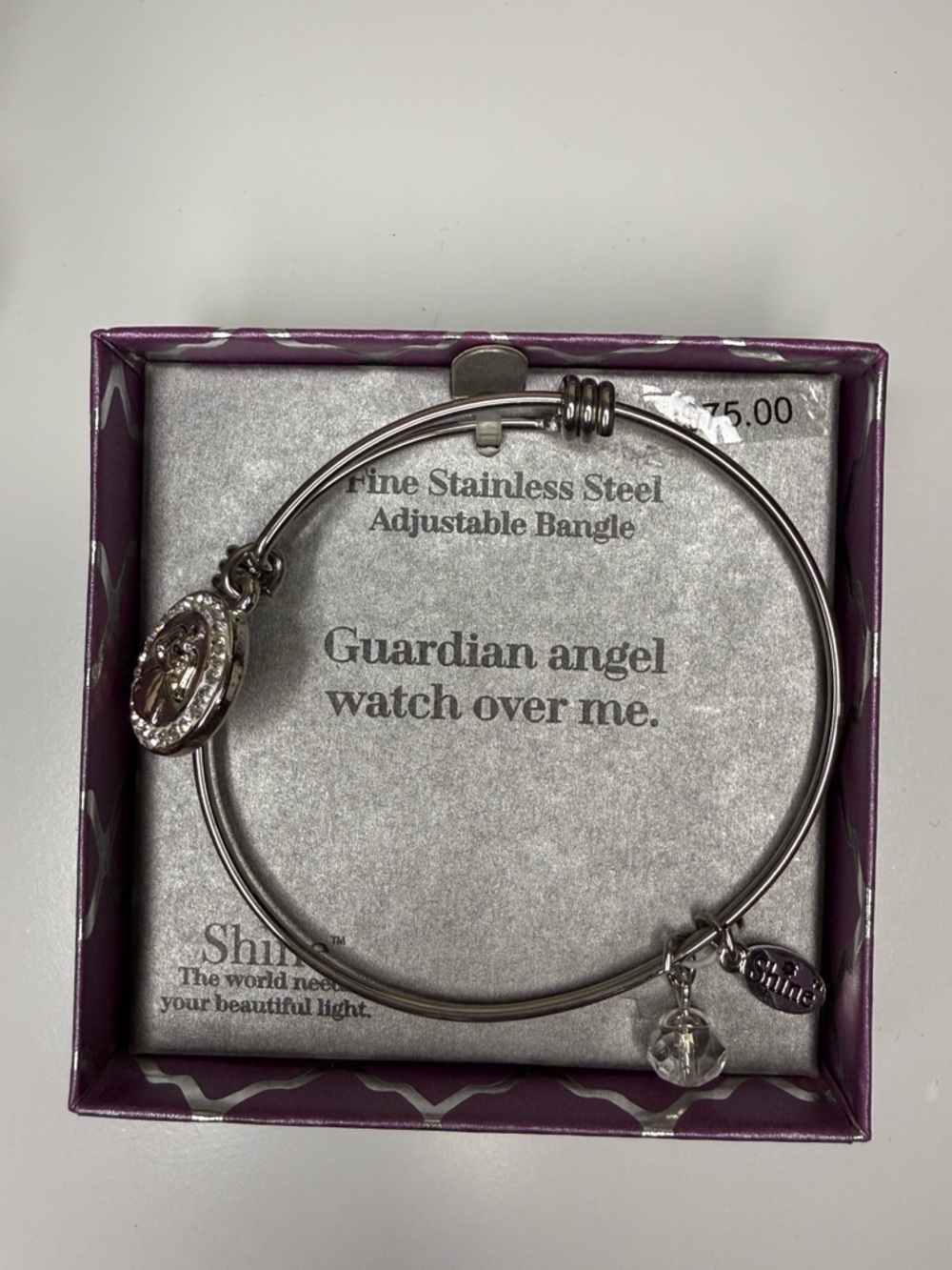 Guardian Angel Stainless Steel Adjustable Bracelet